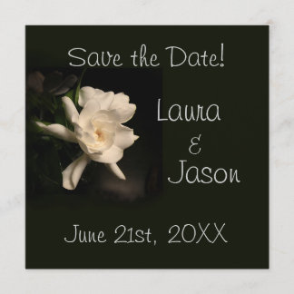 White Gardenia "Save the Date"  Square Card