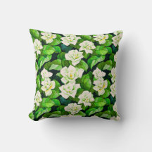 White Gardenias and Jade Green Leaves