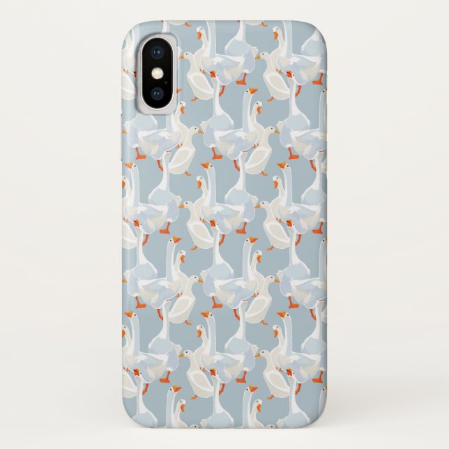 White Geese Pattern Case-Mate iPhone Case (Back)