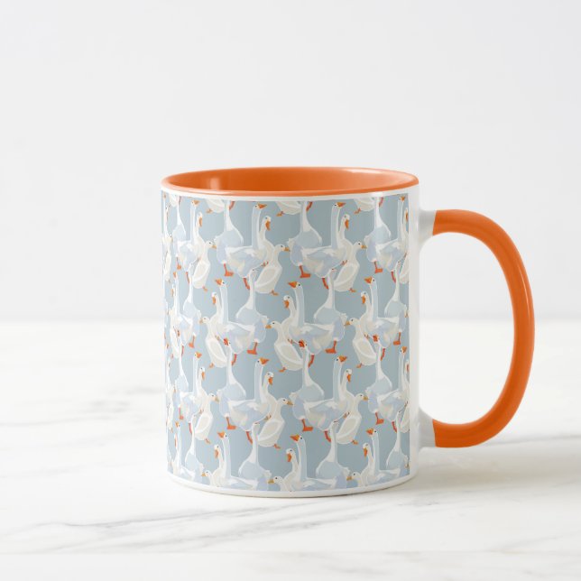 White Geese Pattern Mug (Right)