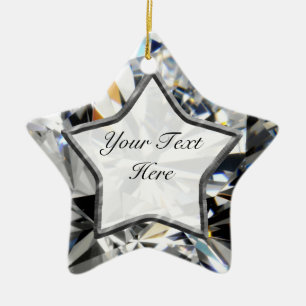 White Gem Star Ceramic Ornament
