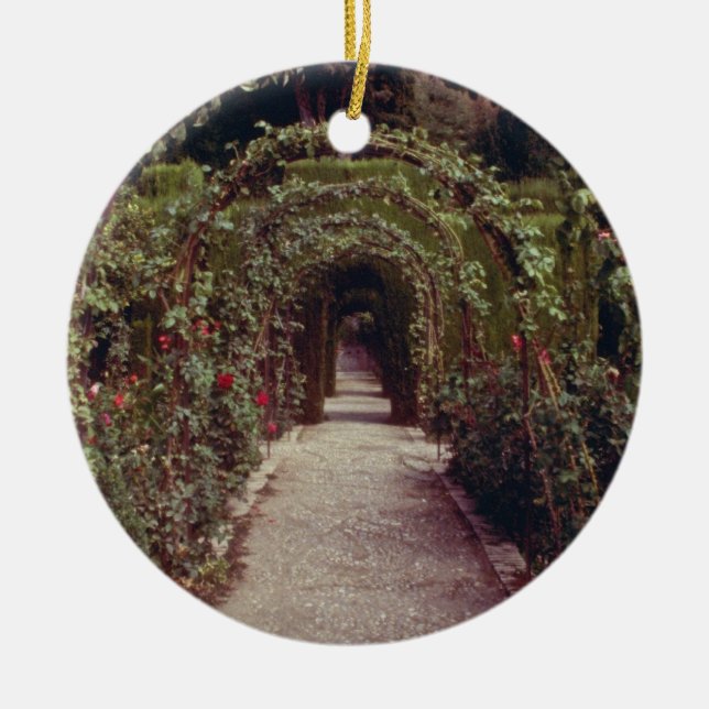 White Generalife, The Alhambra, Granada, Spain flo Ceramic Ornament (Front)