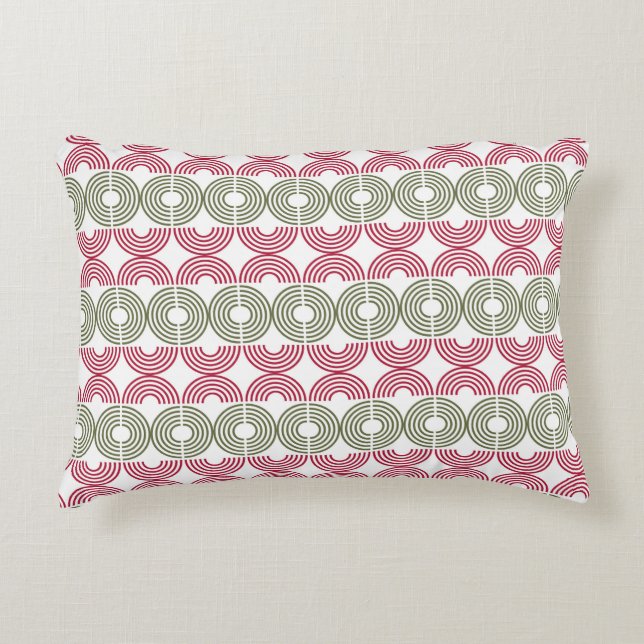 White Geometric Christmas  Accent Pillow (Front)