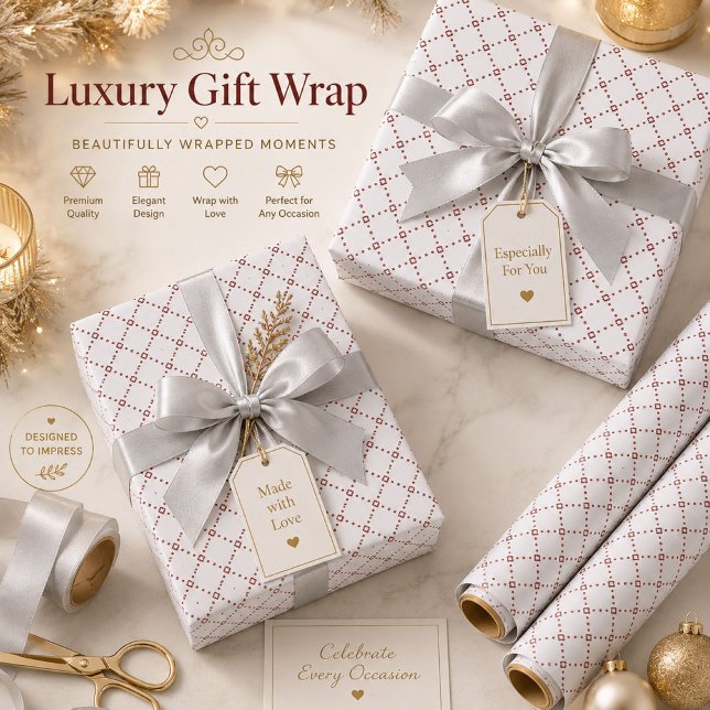 White Geometric Gift Wrapping Paper (Creator Uploaded)