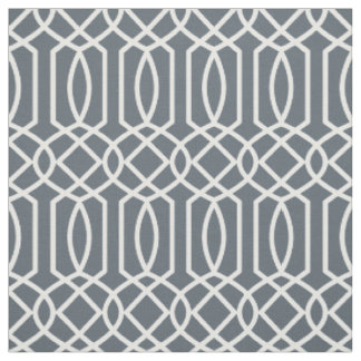 White geometric on dark background fabric