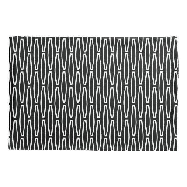 White Geometric Repeat  Pillow Case (Back)