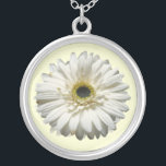 White Gerbera Daisy Necklace<br><div class="desc">A necklace featuring a close up image of a gerbera daisy.</div>