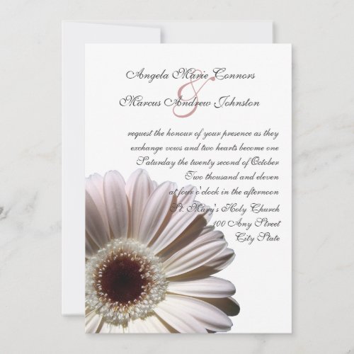 White Gerbera Wedding Daisy Invitations