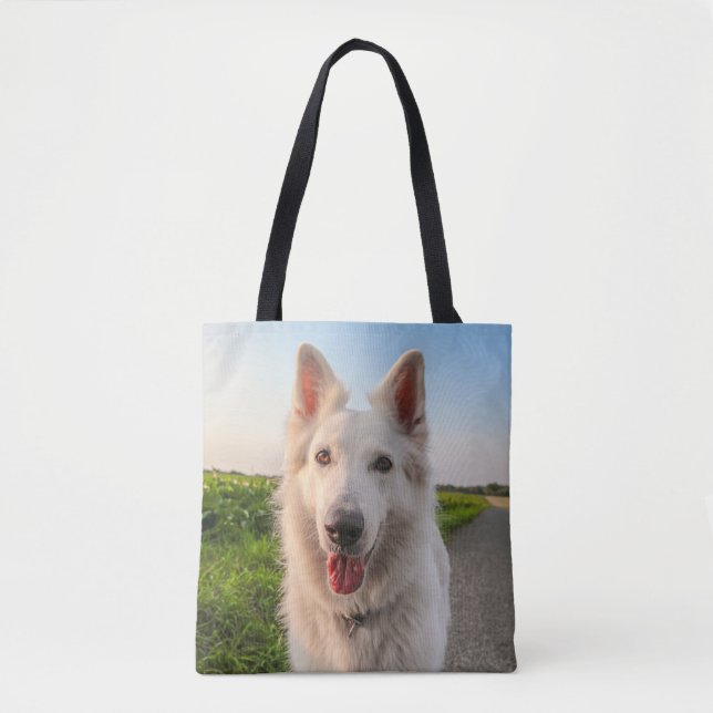 White German Shephard Dog  Tote Bag (Front)