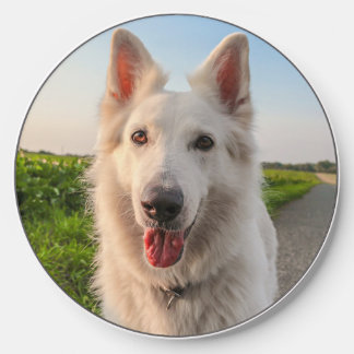 White German Shephard Dog Wireless Charger