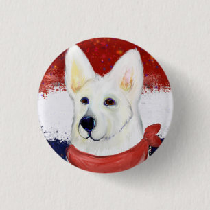 White German Shepherd Button