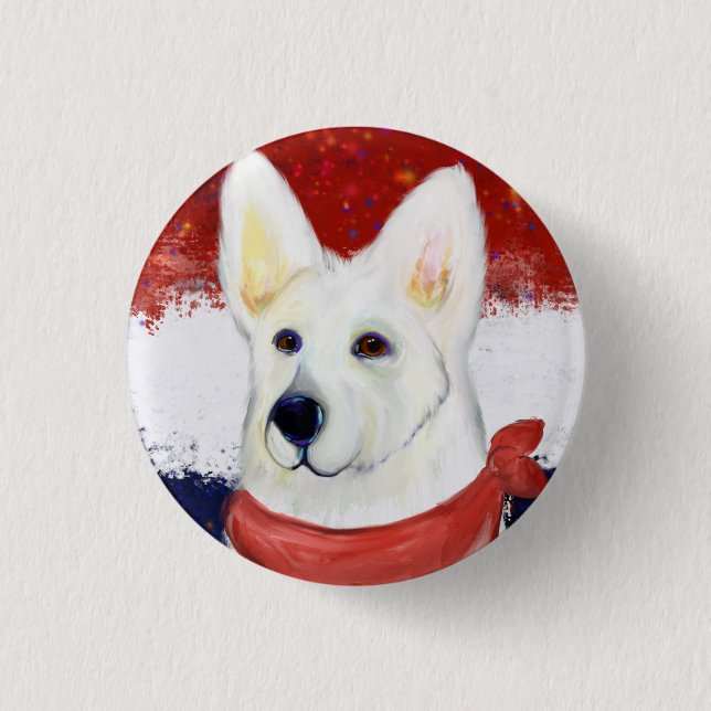  White German Shepherd       Button (Front)