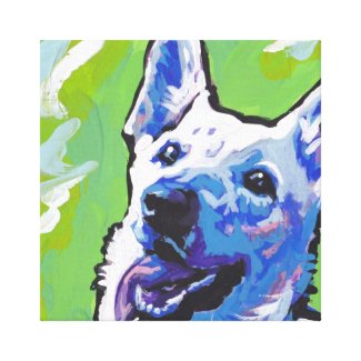 White German Shepherd Canvas Wrapped Pop Art White German Shepherd Canvas Wrapped Pop Art