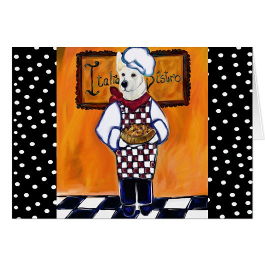 WHITE GERMAN SHEPHERD CHEF CARDS (Front Horizontal)