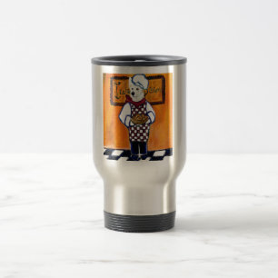 WHITE GERMAN SHEPHERD CHEF TRAVEL MUG