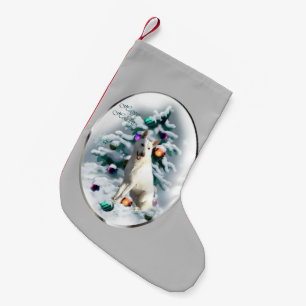 White German Shepherd Christmas Small Christmas Stocking