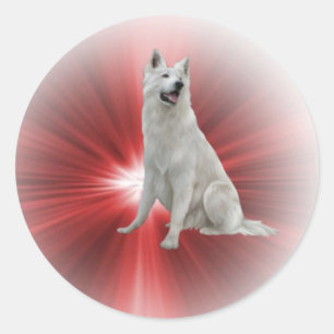 White German Shepherd Classic Round Sticker