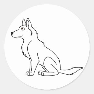 White German Shepherd Classic Round Sticker