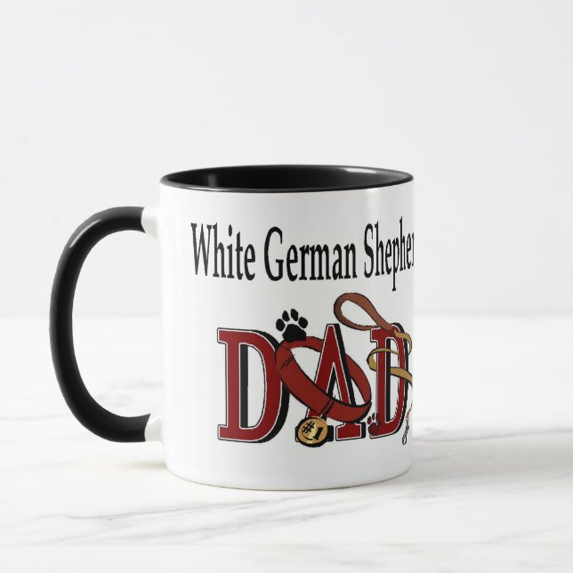 White German Shepherd Dad Gifts Mug (Left)