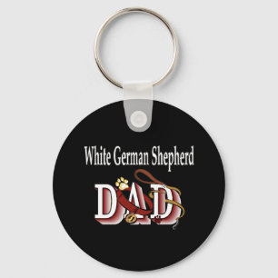white german shepherd dad Keychain