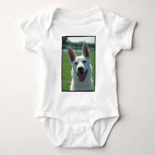 White German Shepherd Dog Baby Bodysuit