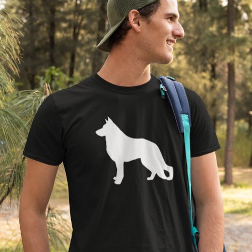 White German Shepherd Dog Silhouette T_Shirt