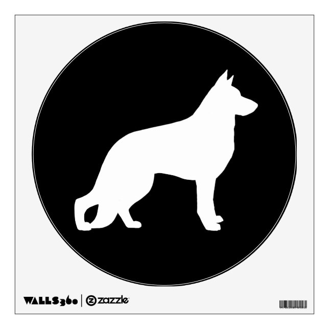 White German Shepherd Dog Silhouette Wall Decal (Front)