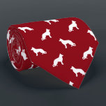 White German Shepherd Dog Silhouettes Pattern Red Tie<br><div class="desc">This original German Shepherd Dogs pattern neck tie makes a great gift for dog dads! Available in a variety of colors, this cool K9 tie makes a statement for anyone who loves GSDs. An awesome gift for the guy who wears a tie for business, or for special events like holiday...</div>