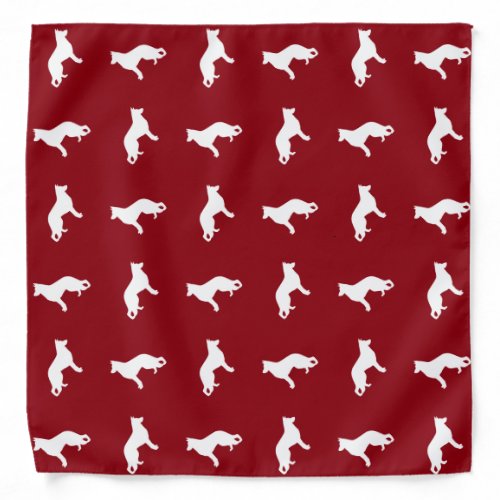 White German Shepherd Dog Silhouettes Red Bandana