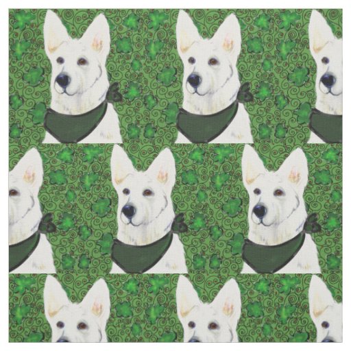 White German Shepherd Fabric