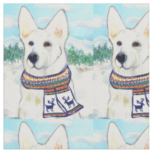 White German Shepherd Fabric
