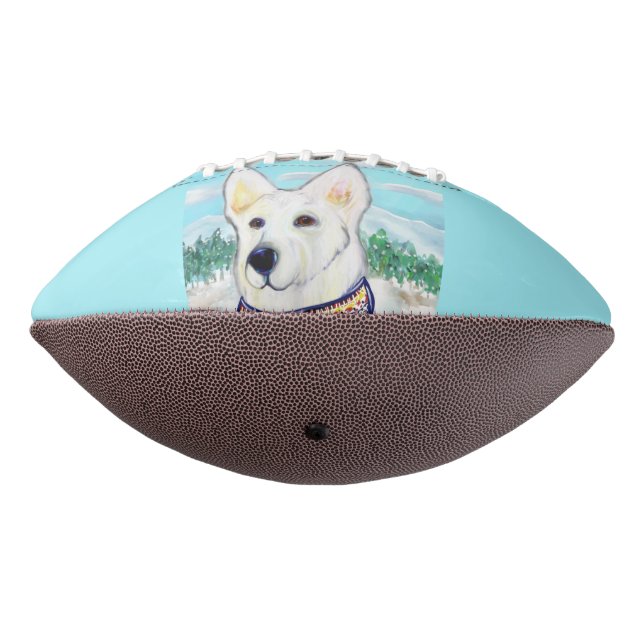 White German Shepherd   Football (Rotated 270)