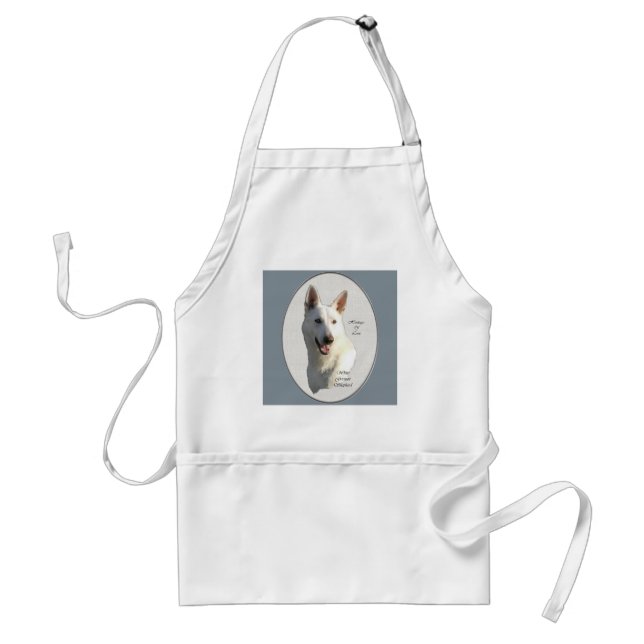 White German Shepherd Gifts Adult Apron (Front)