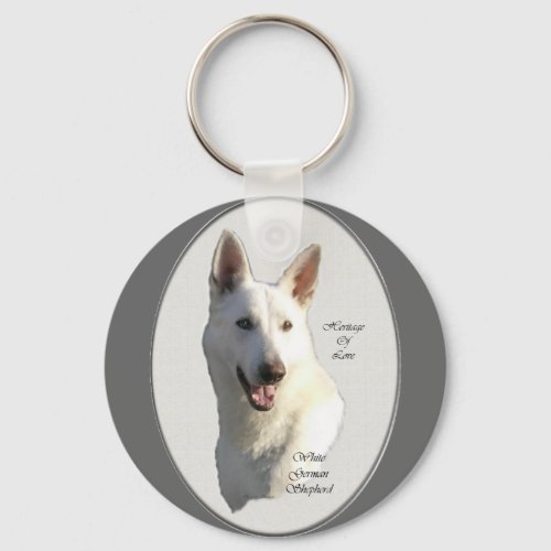 White German Shepherd Gifts Keychain