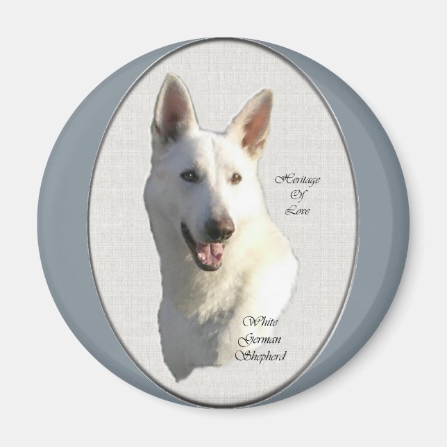 White German Shepherd Gifts Magnet (Front)
