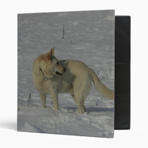White German Shepherd  in the Snow 3 Ring Binder