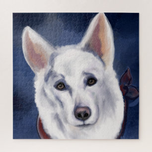 WHITE GERMAN SHEPHERD JIGSAW PUZZLE