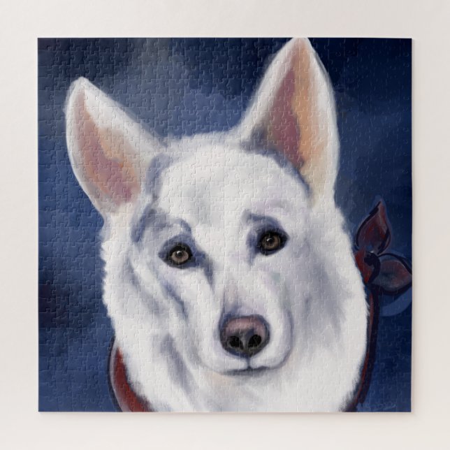 WHITE GERMAN SHEPHERD     JIGSAW PUZZLE (Vertical)