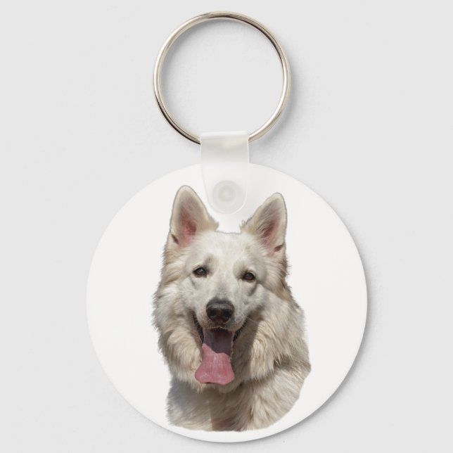 white german shepherd key chain (Front)