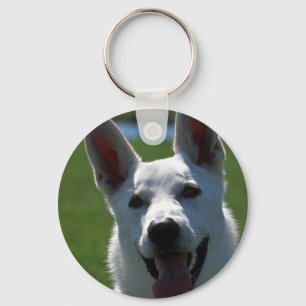 White German Shepherd Keychain