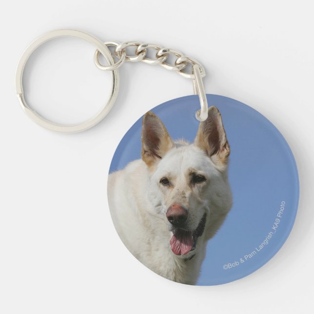 White German Shepherd Keychain (Front)