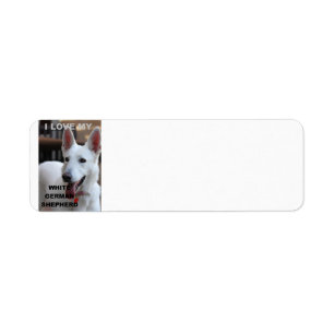 white german shepherd love w pic label
