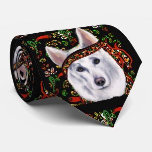 WHITE GERMAN SHEPHERD MEXICO NECK TIE