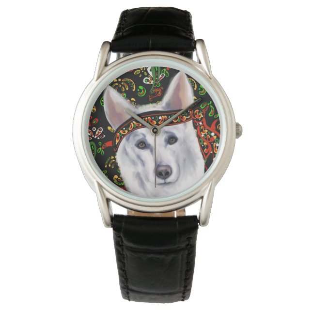 WHITE GERMAN SHEPHERD  MEXICO WATCH (Front)