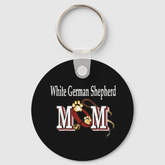 white german shepherd mom Keychain