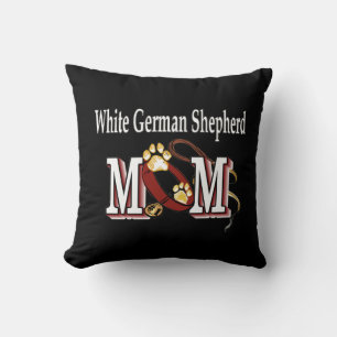 White German Shepherd Mom Throw Pillow