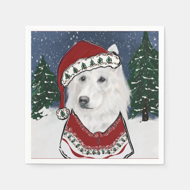 White German Shepherd  Napkins (Front)