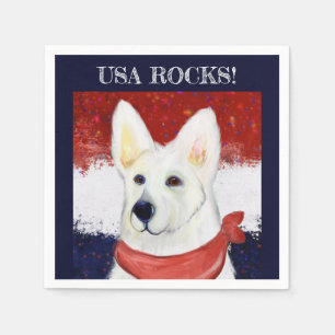 White German Shepherd Napkins