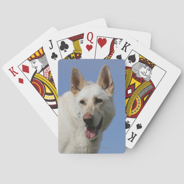 White German Shepherd Poker Cards (Back)
