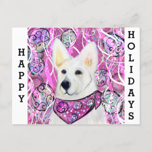 White German Shepherd Postcard